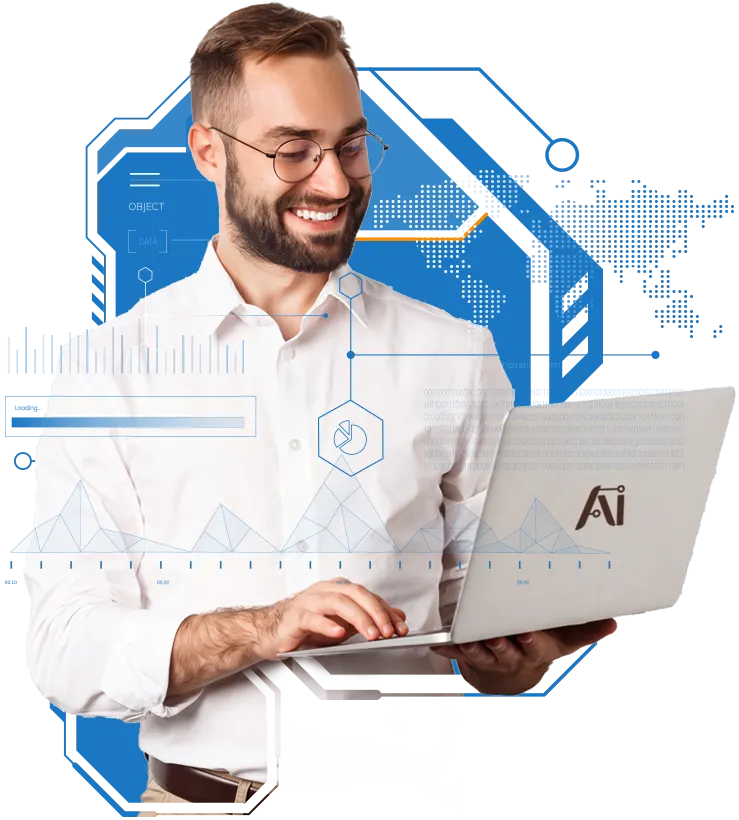 Especialista de AIS3TECH trabajando con analítica e infraestructura digital